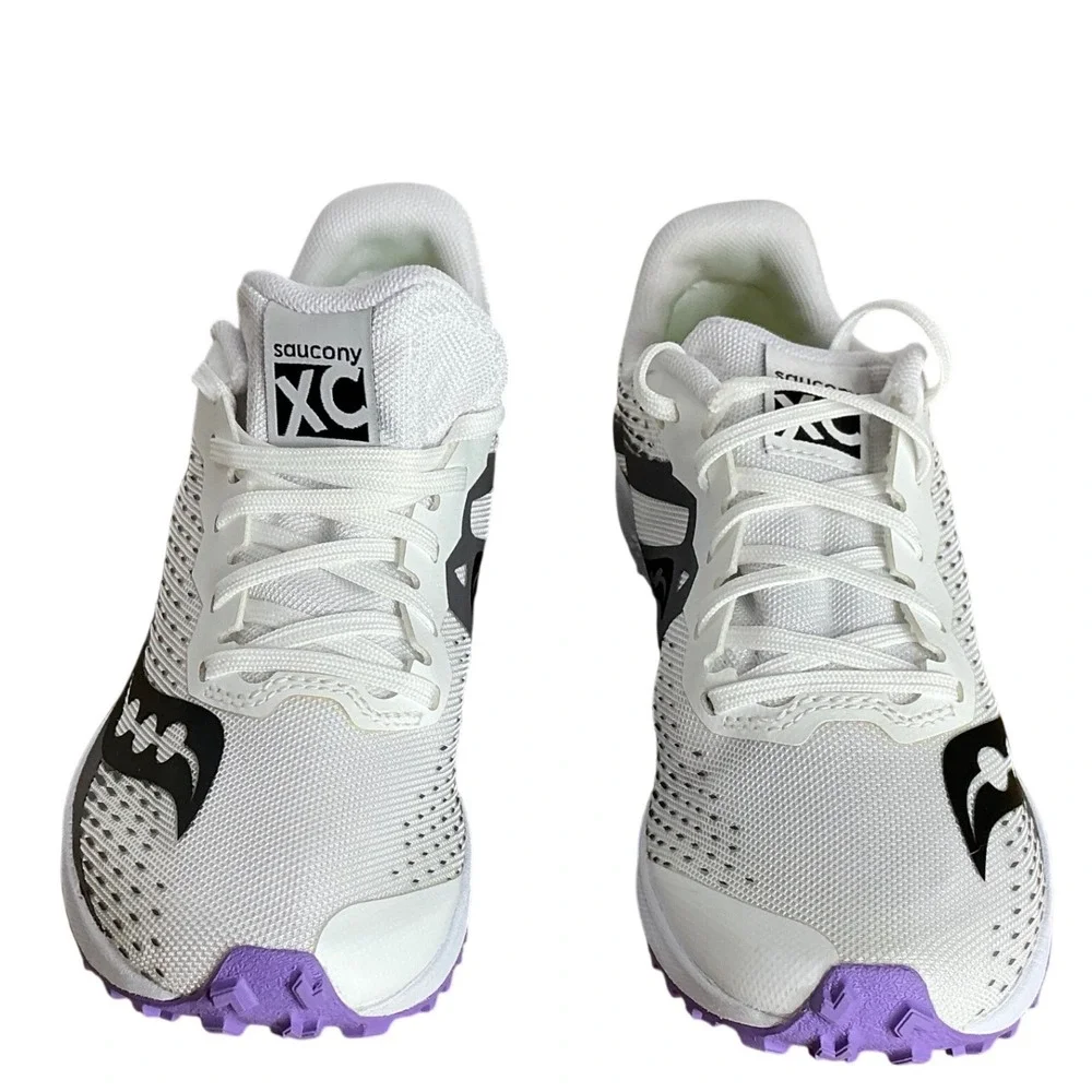 Saucony Kilkenny XC8 Flat Kids Cross Country Running Shoes White Purple S19069-3